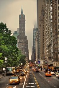 A view of New York City from Central Park South.